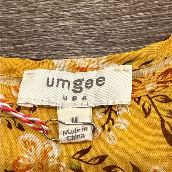 Umgee Mustard Floral Dress - Picture 2 of 6